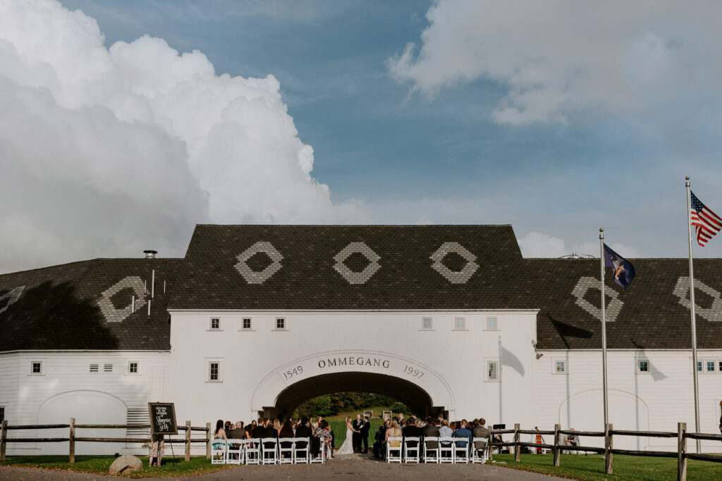 Brewery Scene with wedding party 